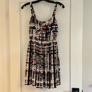 Super fun patterned silk Amanda Uprichard dress size small
